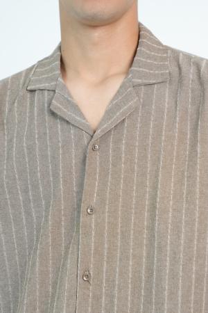 CAMISA LINO MANGA CORTA RAYADA