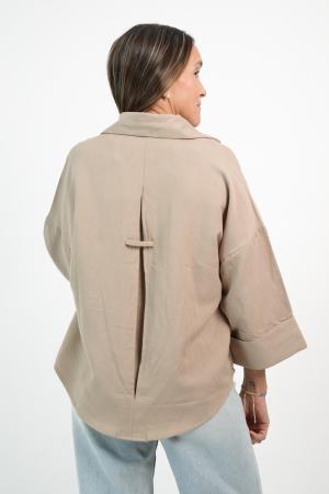 CAMISA LINO  MANGA TRES CUARTOS