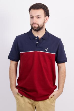 POLO PIQUE DOS COLORES CON LINEA