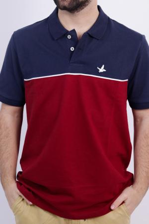 POLO PIQUE DOS COLORES CON LINEA