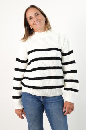 SWEATER PUNTO CON RAYAS MUJER